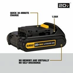 DeWalt 20V MAX* Li-Ion Battery Pack 1.5AH - DCB201 - Batteries & Chargers -Cheap DeWalt Store 17a144252f160657eca65be002f8da50fb1d51ea Ecomm Medium DCB201 EN GEC1
