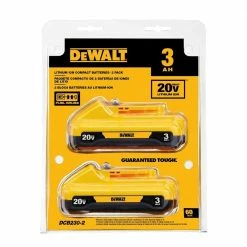 DeWalt 20V MAX* 3.0Ah Lithium Ion Battery 2 Pack DCB2302 - Batteries & Chargers