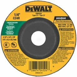 DeWalt 4 1/2" x 1/4" Masonry Cutting and Grinding Wheel DW4524 - Replacement Parts & Accessories