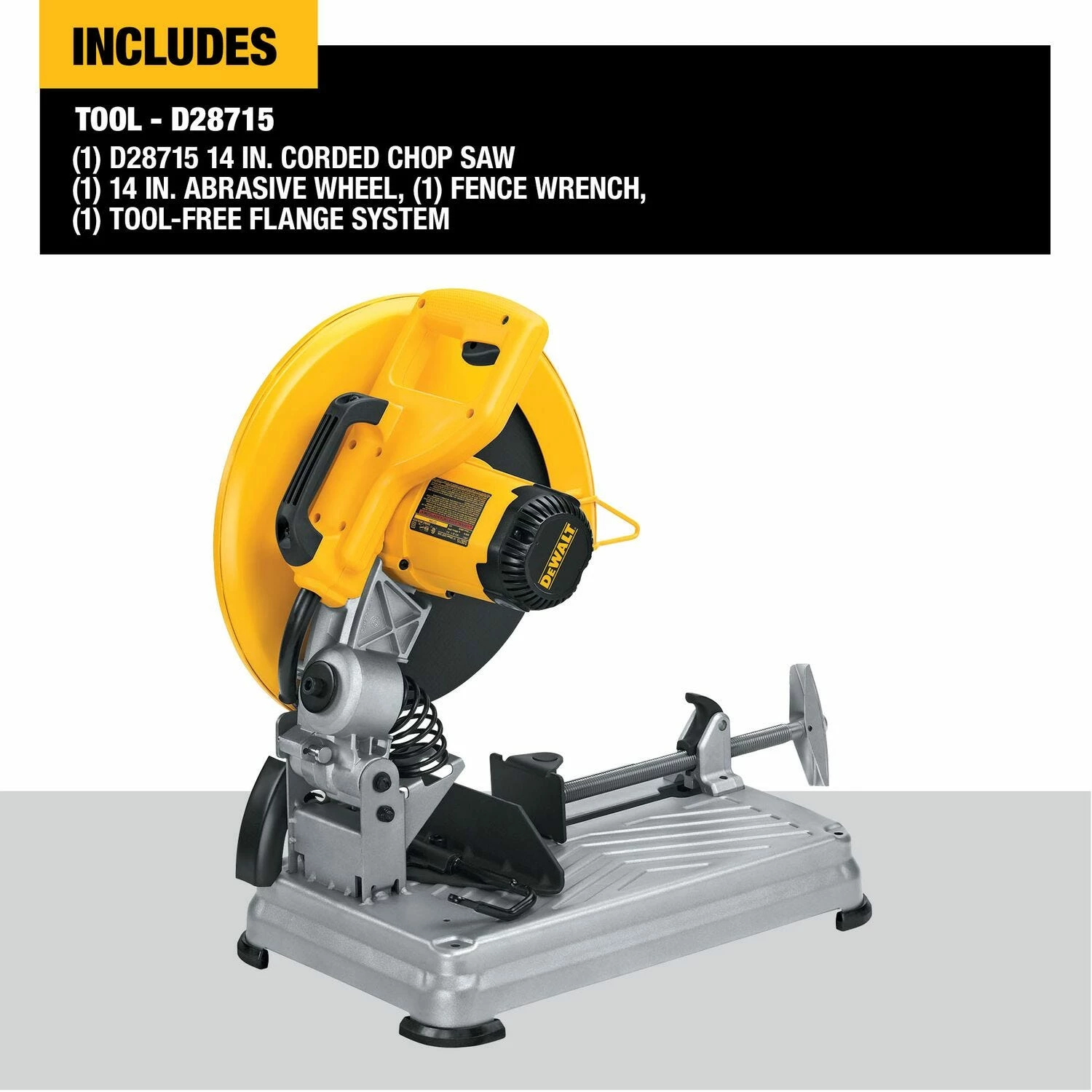 DeWalt 14" Chop Saw with Quick-Change Keyless Blade Change System D28715 - Chop Saws 26 DeWalt 14" Chop Saw with Quick-Change Keyless Blade Change System D28715 - Chop Saws - Image 26