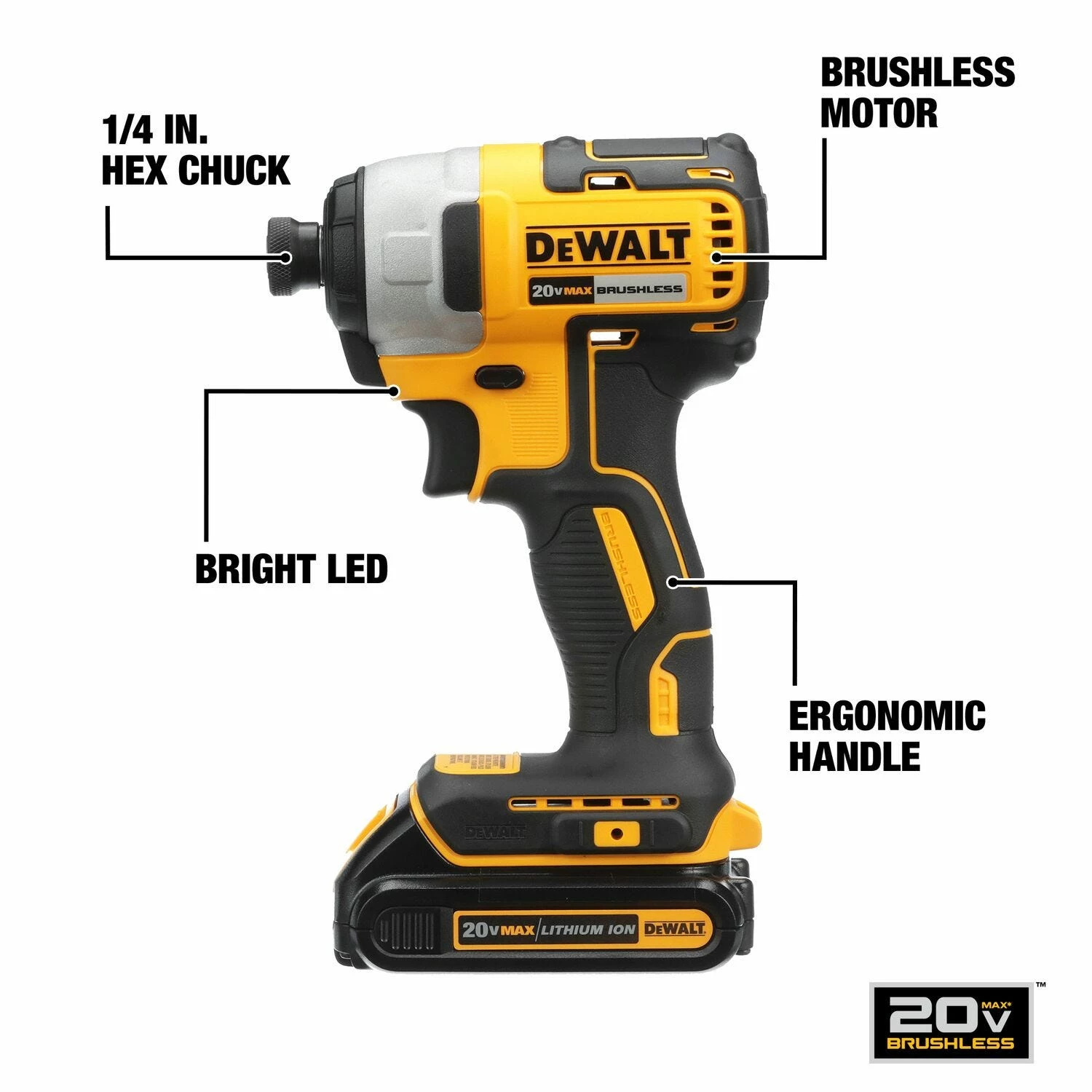 Dewalt 20V Max Brushless Impact Dr Kit - DCF787C1 - Drills & Drivers 3 Dewalt 20V Max Brushless Impact Dr Kit - DCF787C1 - Drills & Drivers - Image 3