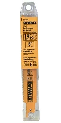 DeWalt Blade Reciprocating 6" 14 Tpi 5 Pk DW4808 - Replacement Parts & Accessories